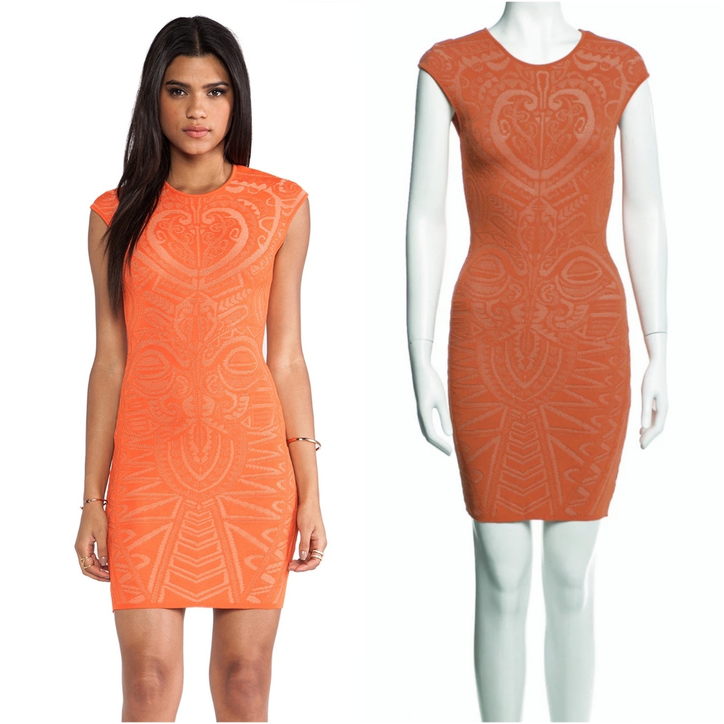 Rvn Textured Jacquard Knit Bodycon Dress